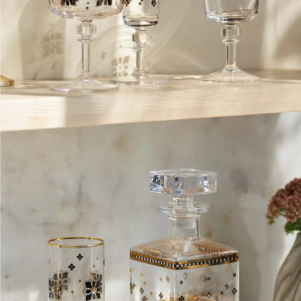 Anthropologie Bistro Tile Glasses, Flutes, Set of 2 NWT - Picture 2 of 2